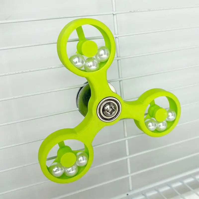 1Pcs Cockatiel Conure Parakeets Interactive Bird Toys Rotating Spinner Wheel Parrot Toy DIY Accessories For Bird Cage Quake green