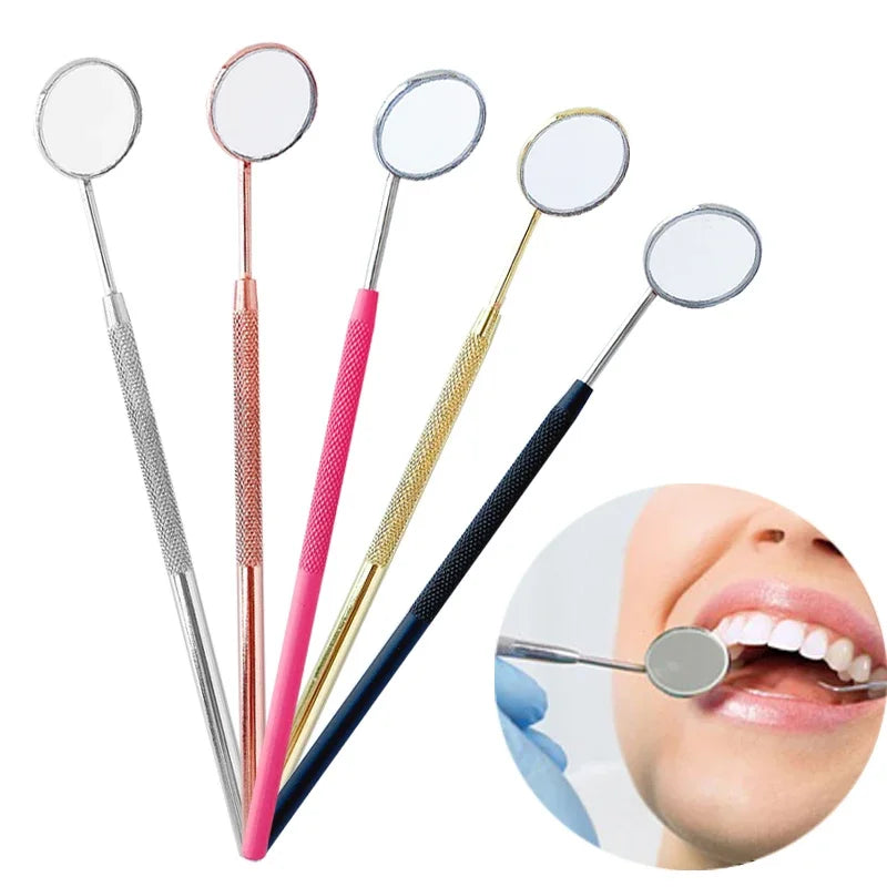New Stainless Steel Mouth Mirror Teeth Cleaning Oral Check Dental Mirror Filling Makeup Eyelashe Extension Inspection Mirror Quake