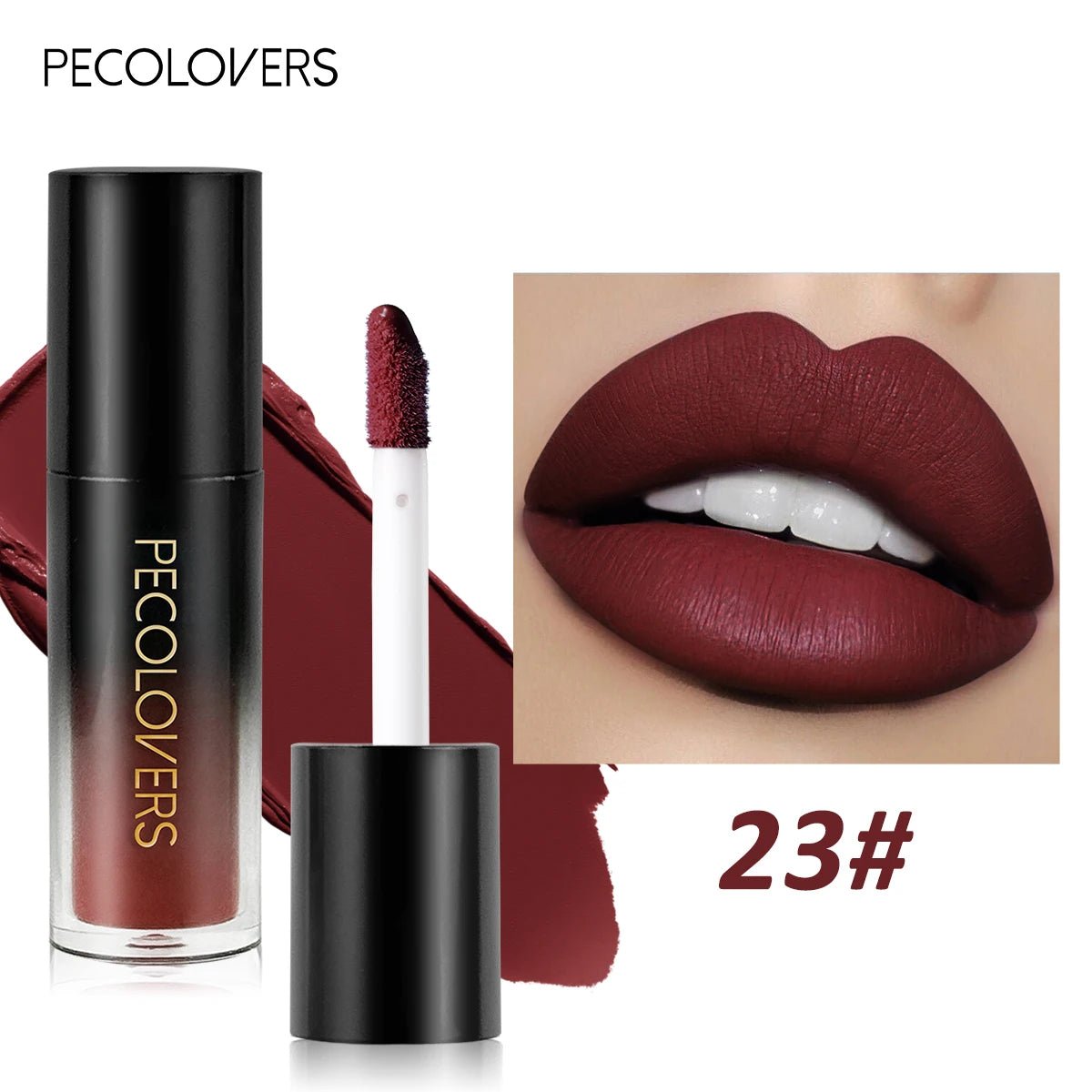 Multiple Colors Matte Velvet Lip Gloss, Waterproof Long-lasting Non-stick Cup,smooth Lipstick To Apply High Color Rendering Quake 23