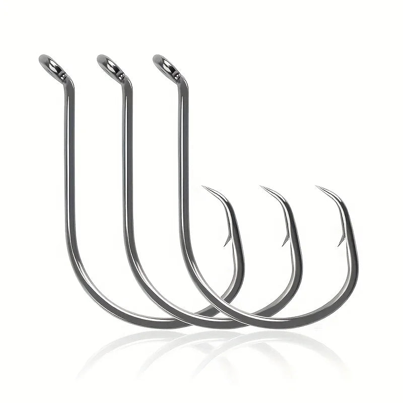 160pcs Stainless Steel Circle Hook Set, 2x Strong Offset Octopus Hooks for Sport Fishing - Corrosion-Resistant, Piercing Point D Quake