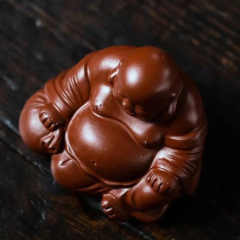 Zisha Tea Pet Buddha Figurine Maitreya Buddha Rulai Sculpture Tea Play Model Can Raise Tea Pet Quake