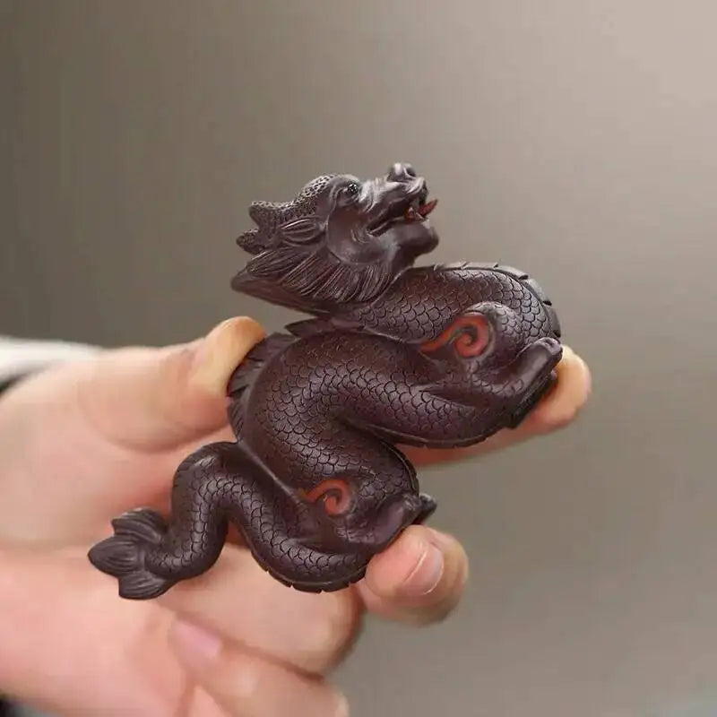 Zisha Tea Pet Dragon Zodiac Figurine Handmade Cultivable Sculpture Tea Play Tea Ceremony Accessories Чаепитие Quake
