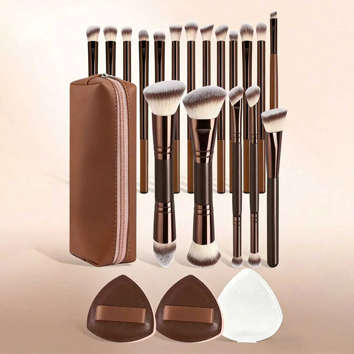 4/5/6/10/18pcs Professional Makeup Brush Set, Portable Travel Makeup Brushes, Dual-Ended Multifunctional Makeup Tools Set Quake 21pcs