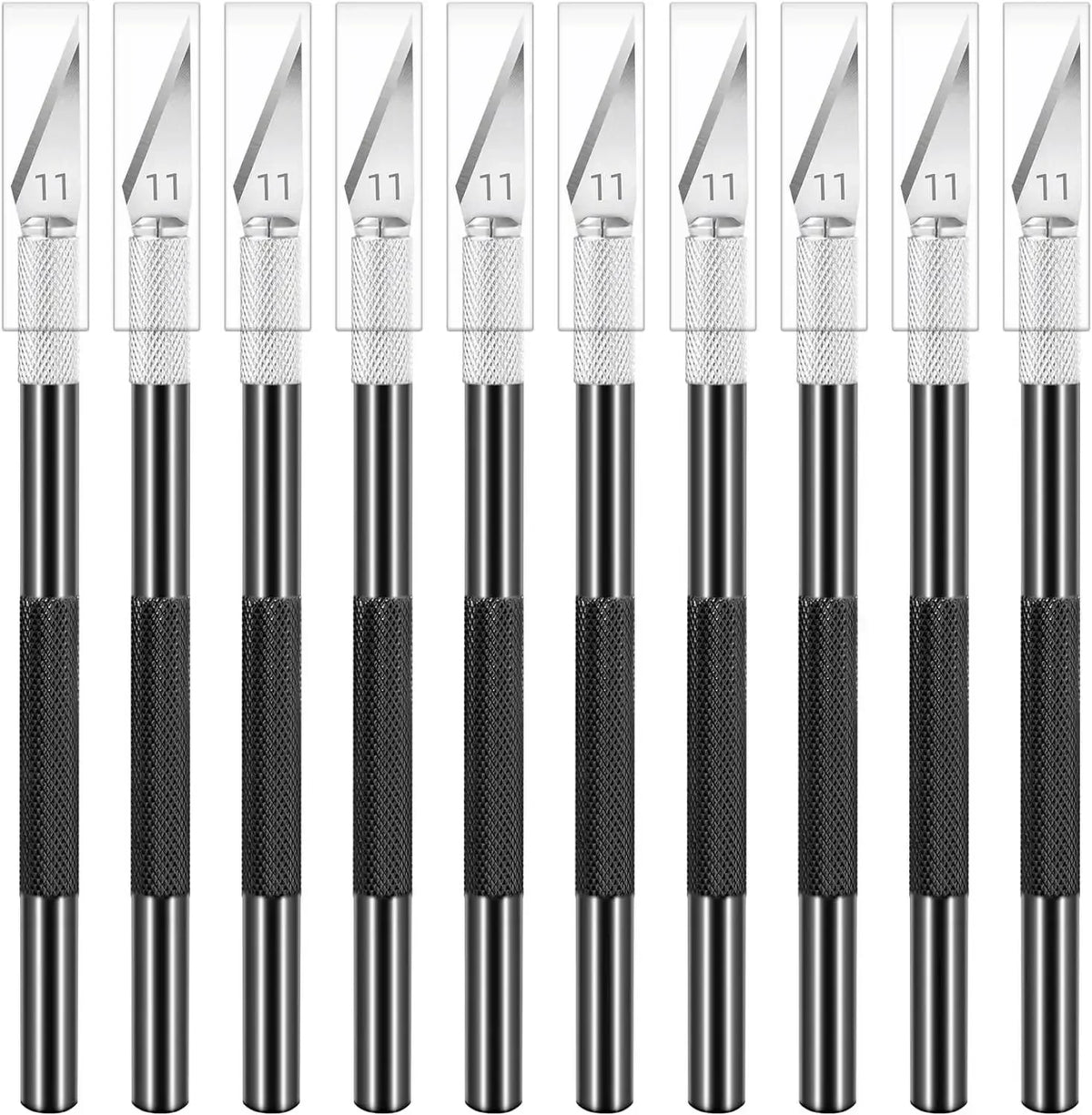 vvocci Precision Hobby Knife for DIY, Colorful Craft Knife Kit 10PCS Exacto Knife, Sharp Exacto Knife Set, Art,Cutting, Carving, Quake 10PCS-black