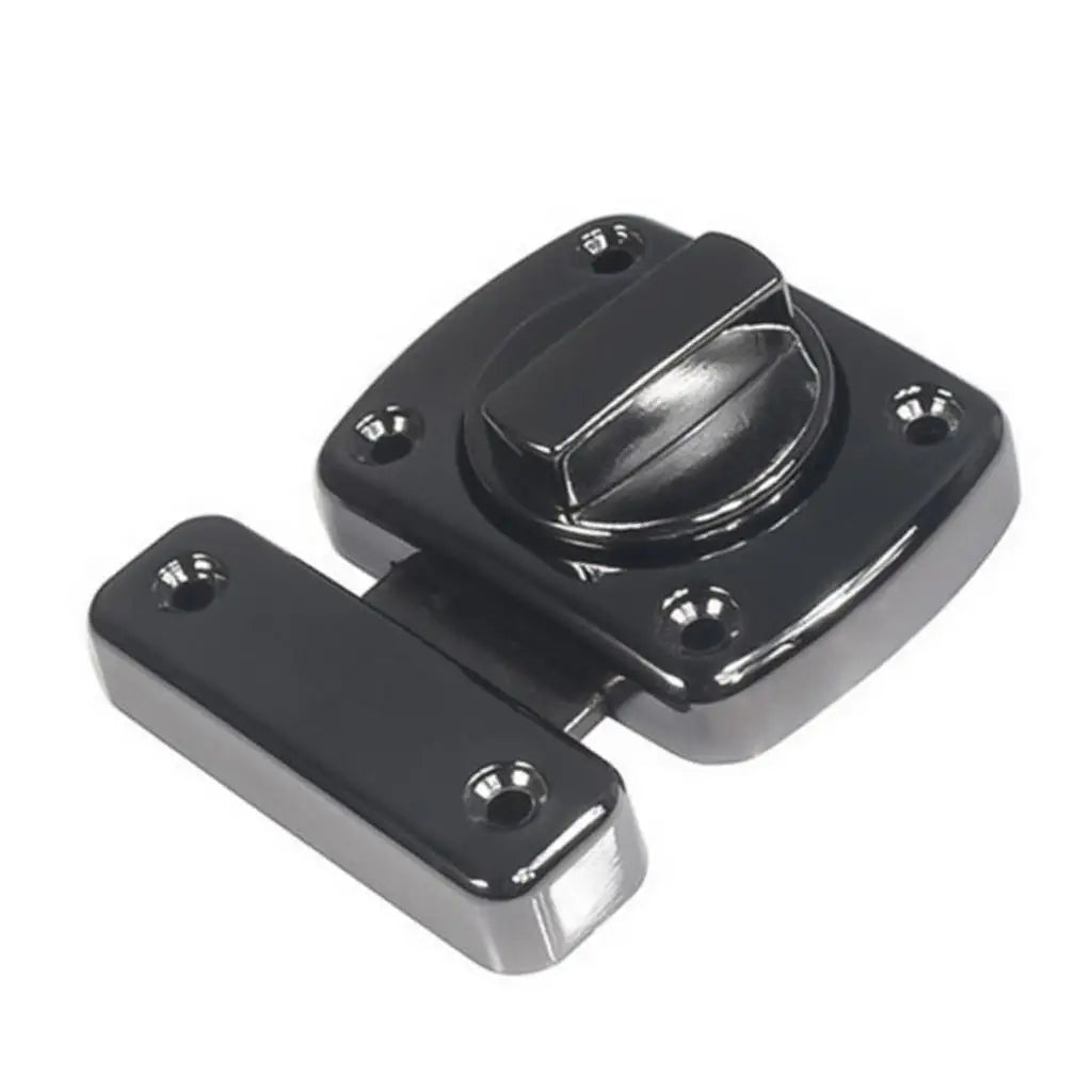 Security Door Bolt Zinc Alloy Rotate Latch Compact Durable Lock for Room Door Cabinet Window Safety Quake SizeSBlack