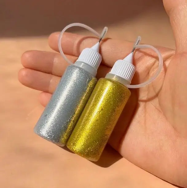Watercolor Stroke Glitter Chalk Facial Performance Handmade DIY Album Decoration Glitter Glue Set Glitter Glue Stage Quake gold