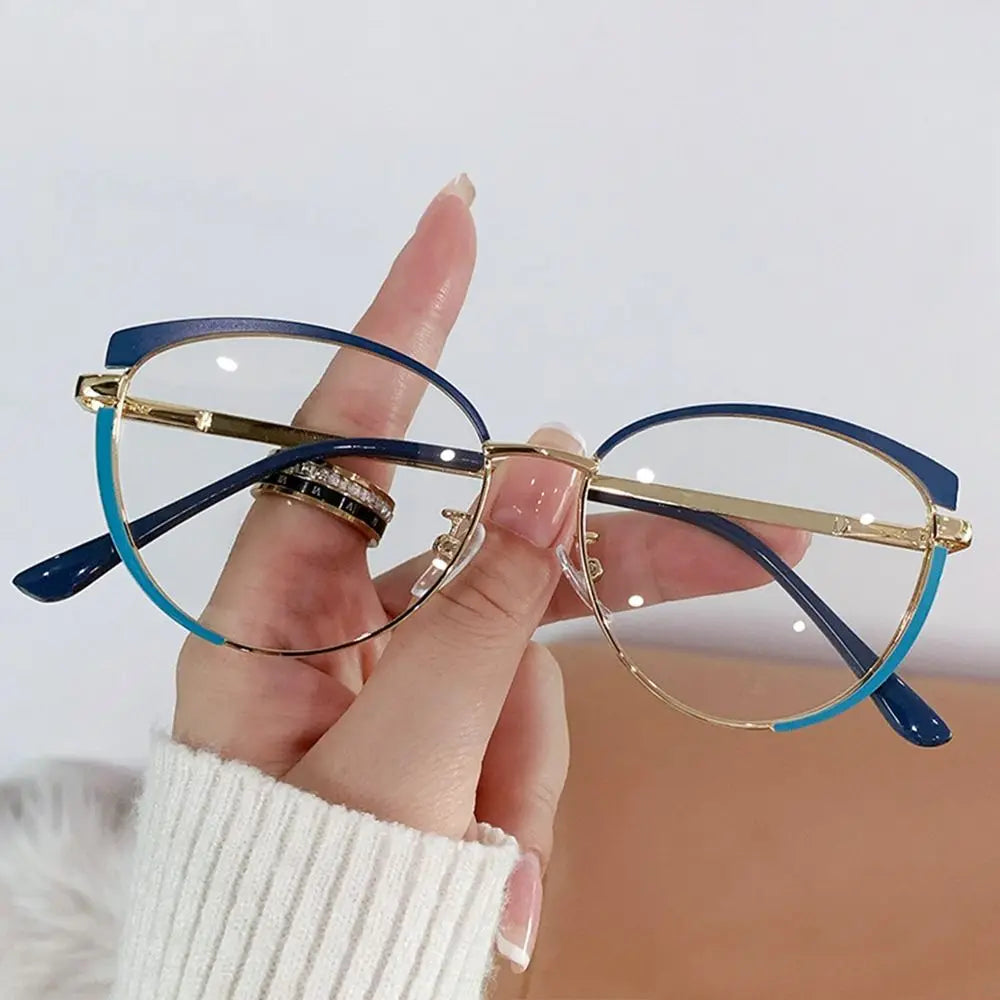 Blue Light Blocking Glasses for Women Fashion Cat Eye Eyeglasses Optical Anti Blue Ray Spectacle Eye Protection Computer Eyewear Quake Blue