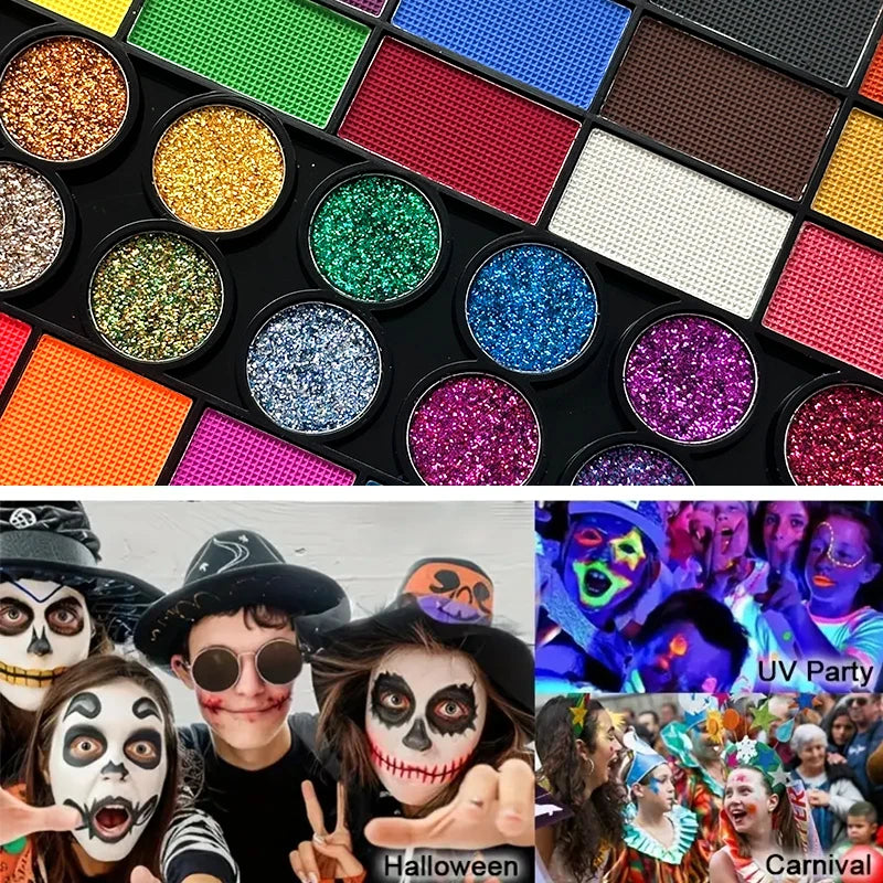 42 Colors Glow Fluorescent Neon Oil Face Body Art Paint UV Glow Oil Painting Halloween Party Fancy Dress Beauty Makeup Cosmetics Quake