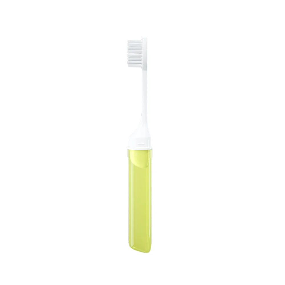 vvocci Toothbrush in Transparent Candy Colors Portable Mini Brush Folding Traveling AdultFoldable Travel Toothbrush Small Dental Quake M436 1pcs Yellow