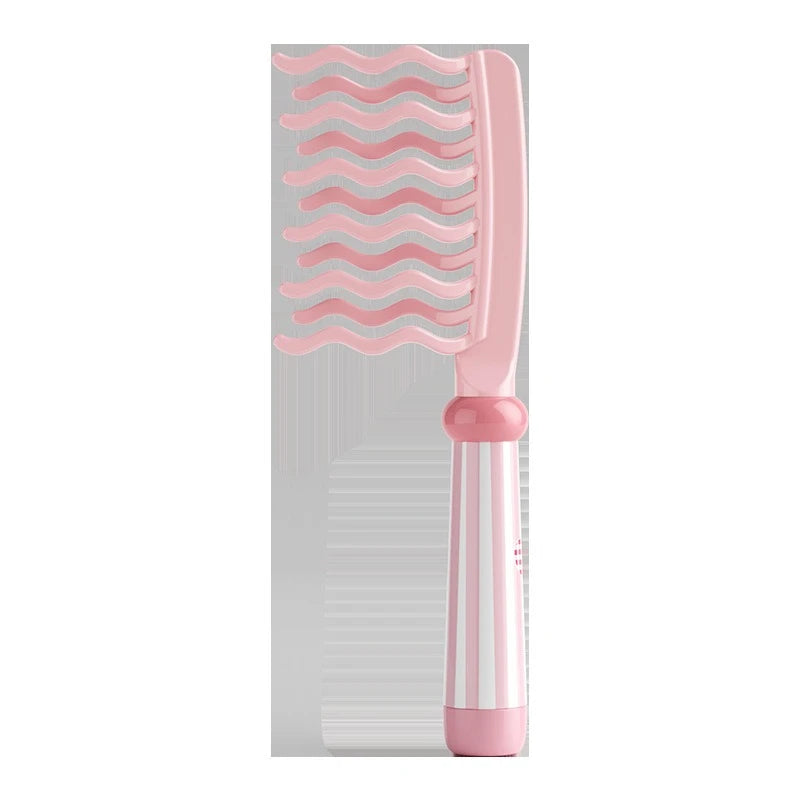 Wave Double Teeth Volumizing Curling Comb Anti-static Scalp Massage Styling Brush for Salon Hair Root Fluffy Hairstyle Quake