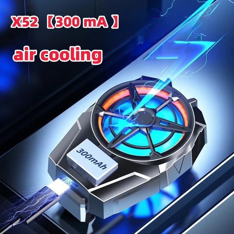 New J20 digital display mobile phone radiator cooling Mobile fan for IPhone Xiaomi Samsung Asus game cooler Quake X52 silver 300mA