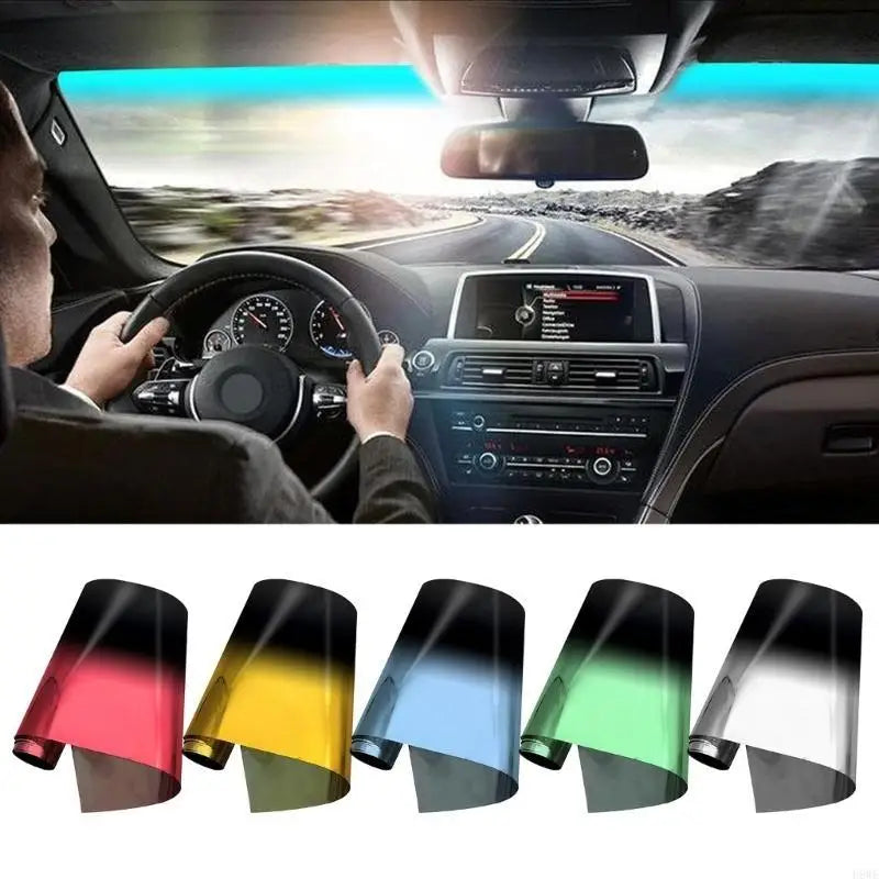 H8WE PVC Two Tone Car Window Film Car Sunshade Film Removable Vehicle Tint for Enhanced Privacy & Sun Protections Quake Blue 50cmX3m China Mainland