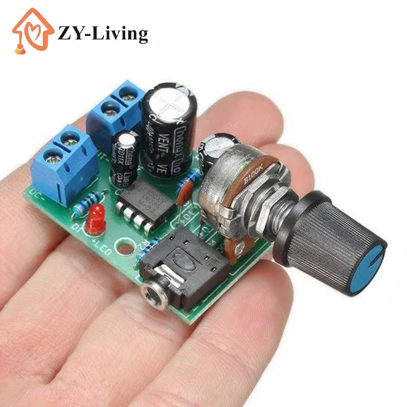 1Pcs LM386 10W Audio Amplifier Board Mono 3.5mm DC 3-12V Volume Control Quake
