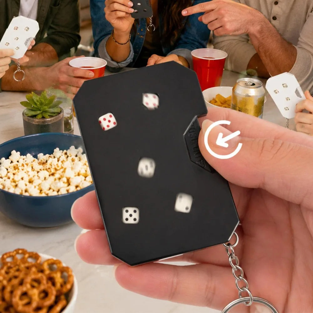 Press Type Dice Card Portable Handheld Dice Random Rolling Gadget Portable Stress Relief Board Game Prop for Friend Gatherings Quake