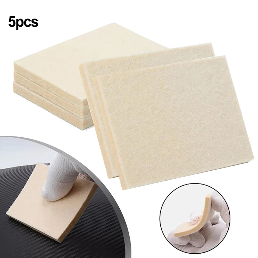 Wool Felt Squeegee Set of 5 for Car Vinyl Wrap Window Tinting Glass Film Application Decal Smoothing and Craft Work Quake