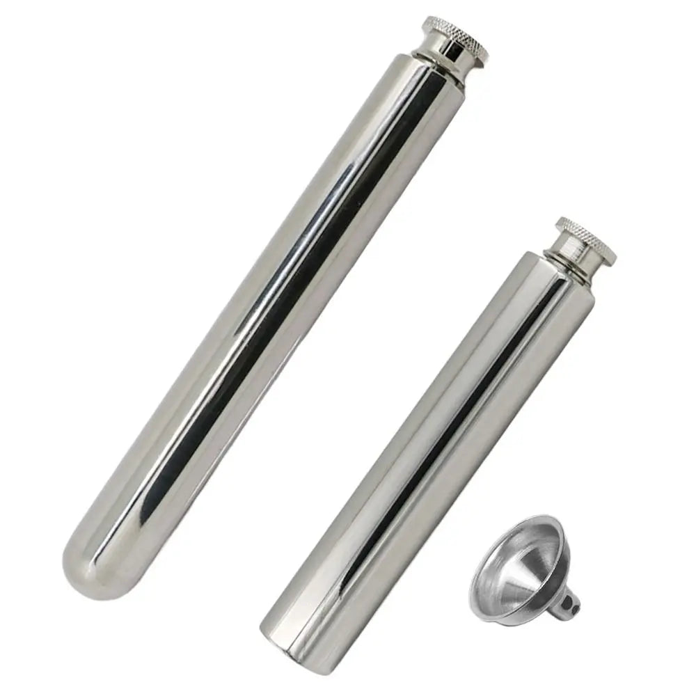 Portable Stainless Steel Tubular Wine Pot 55ml 60ml Reusable Hip Flasks Metal Wine Bottle Outdoor Quake
