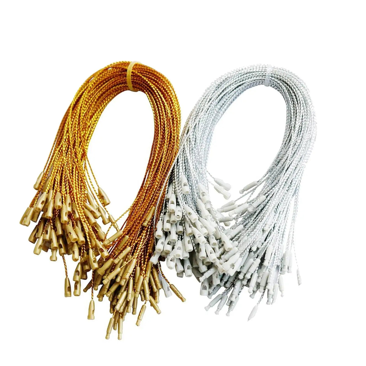 Precut String Christmas Ornament Hooks with Snap for Hanging Crystal Balls Crafts and Tags for Christmas Tree Decoration Quake Goldandsilver