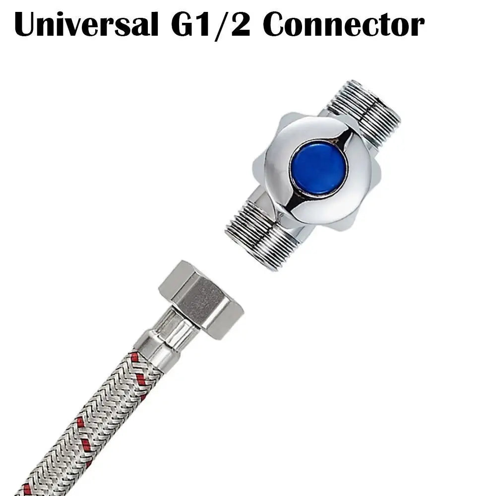 1Pair Single Head Cold and Hot Water Inlet Pipe Stainless Steel Woven Basin Water Tube Replacement Sink Kitchen Faucet Connector Quake
