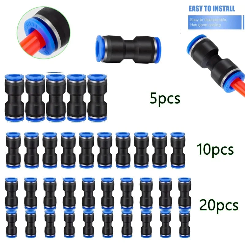 PU 5/10/20 PCS Quick Connect Air Hose Fitting - Universal Plastic Air Plug Connector for PU4/6/8/10/12mm Pipe Quake