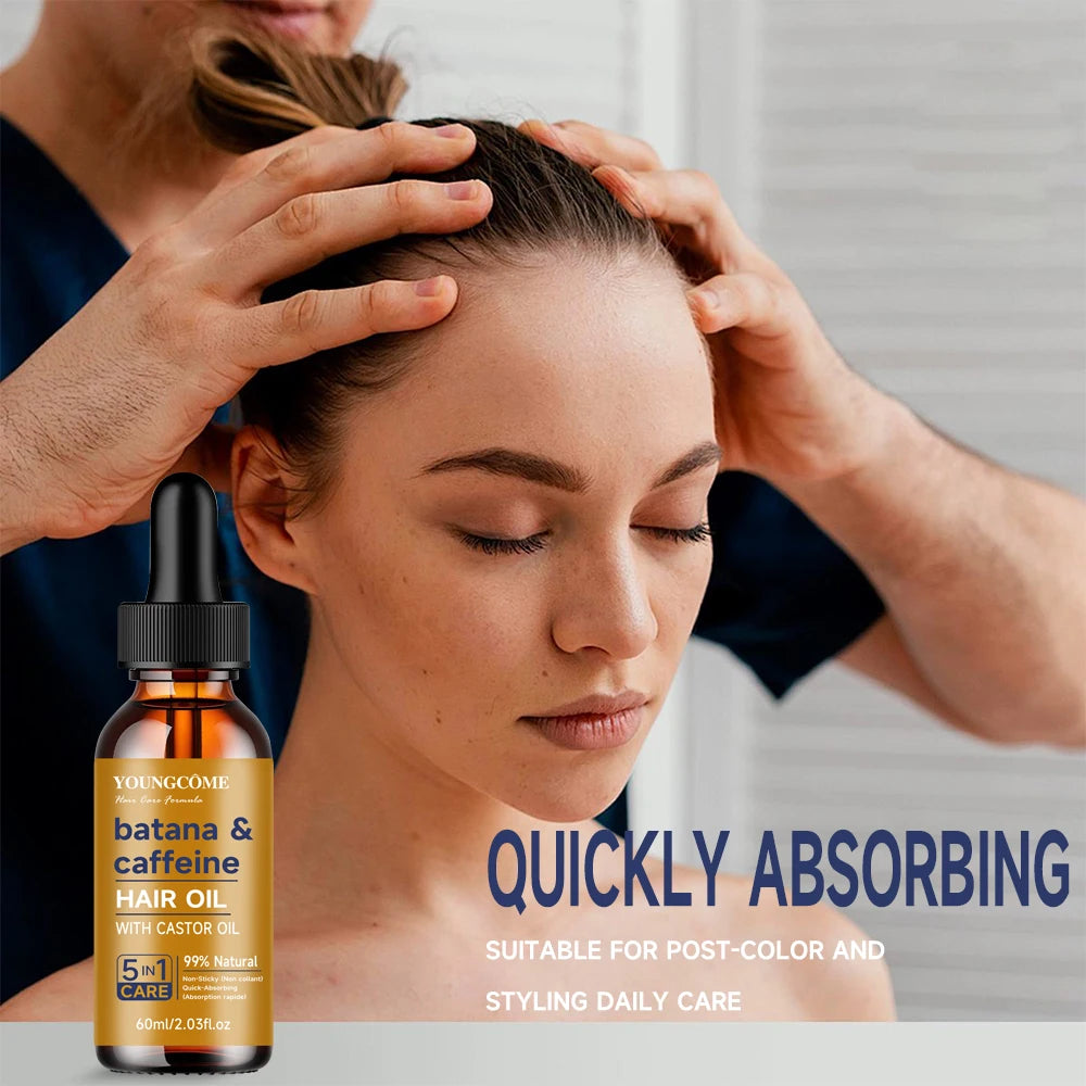 Batana & caffeine HAIR OIL Reduct Hair Loss Prevent Split Hair Care Product Nourish Moisturize Improve Hair Quality Quake
