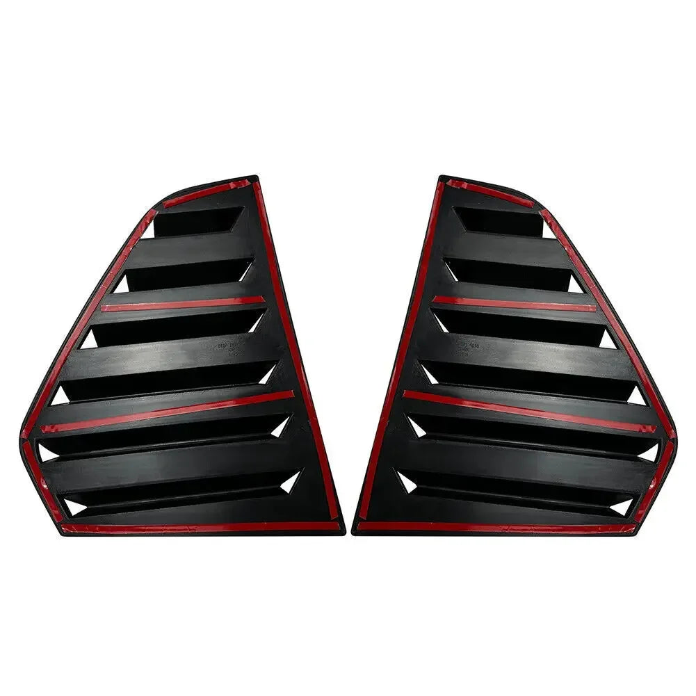 For VW Golf MK8 2020 2021 2022 2023 Car Rear Louver Window Side Shutter Cover Trim Sticker Vent Scoop ABS Carbon Fiber Black Quake