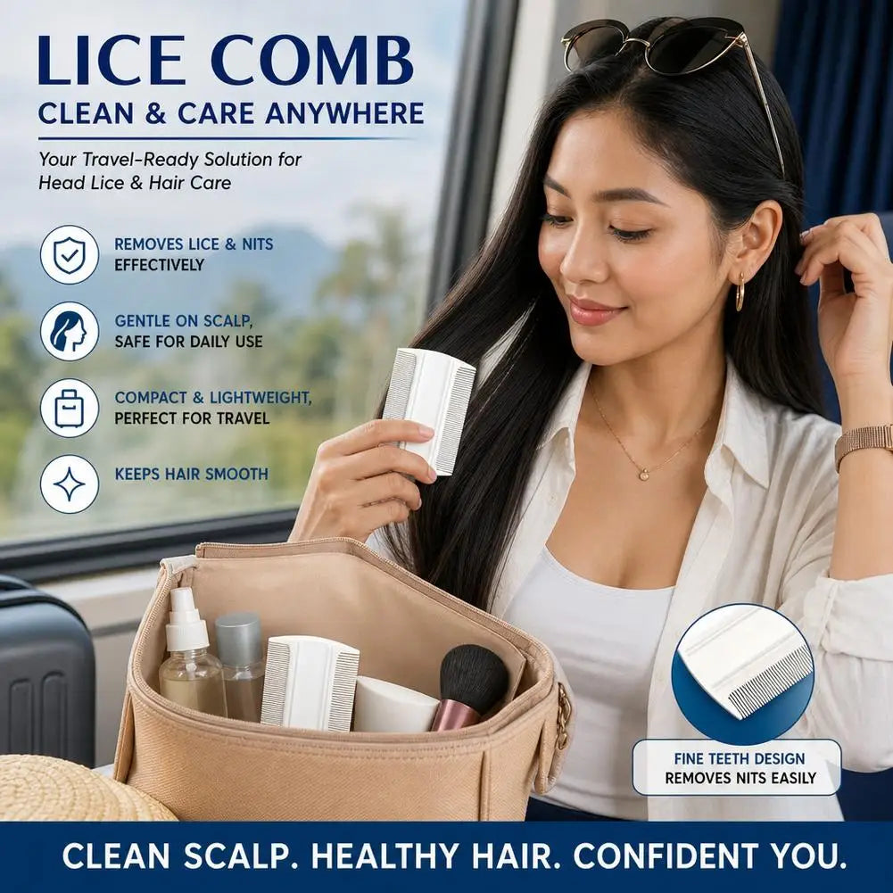 Double Sided Head Lice Comb Fine Tooth Head Lice Flea Remove Hair Combs Dandruff Removal Multicolour Styling Tools Hair Tools Quake