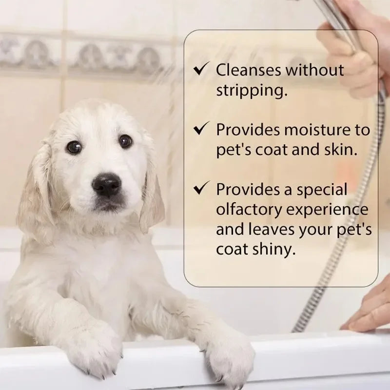 100/300ML Pet Shampoo Cat Dog Hair Softening Shower Gel Anti Mite Moisturizing Itchy Cleans Hair Remove Dirt Odor Pet Products Quake