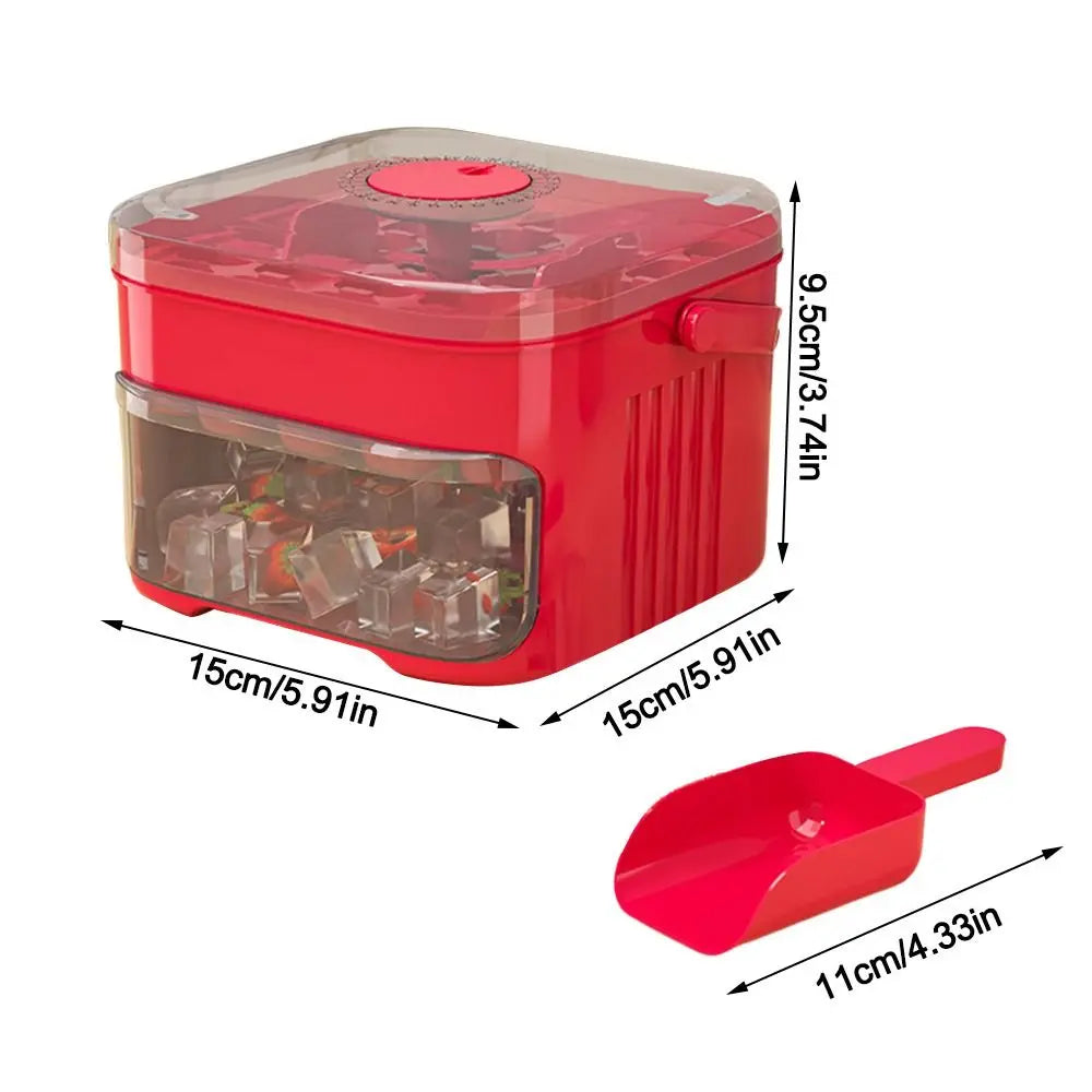 50-Cube Ice Maker with Easy Press Cap Large Capacity with Easy-press Lid Household Ice Storage Ice Box Food-grade Reusable Quake