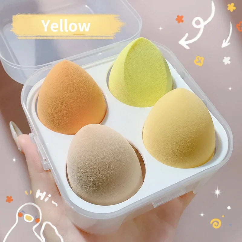 Fruit Shaped Cosmetic Puff with Storage Box for Women Face Foundation Powder Sponge Cosmetic Puff Make Up Sponge Makeup Tools Quake Yellow with box