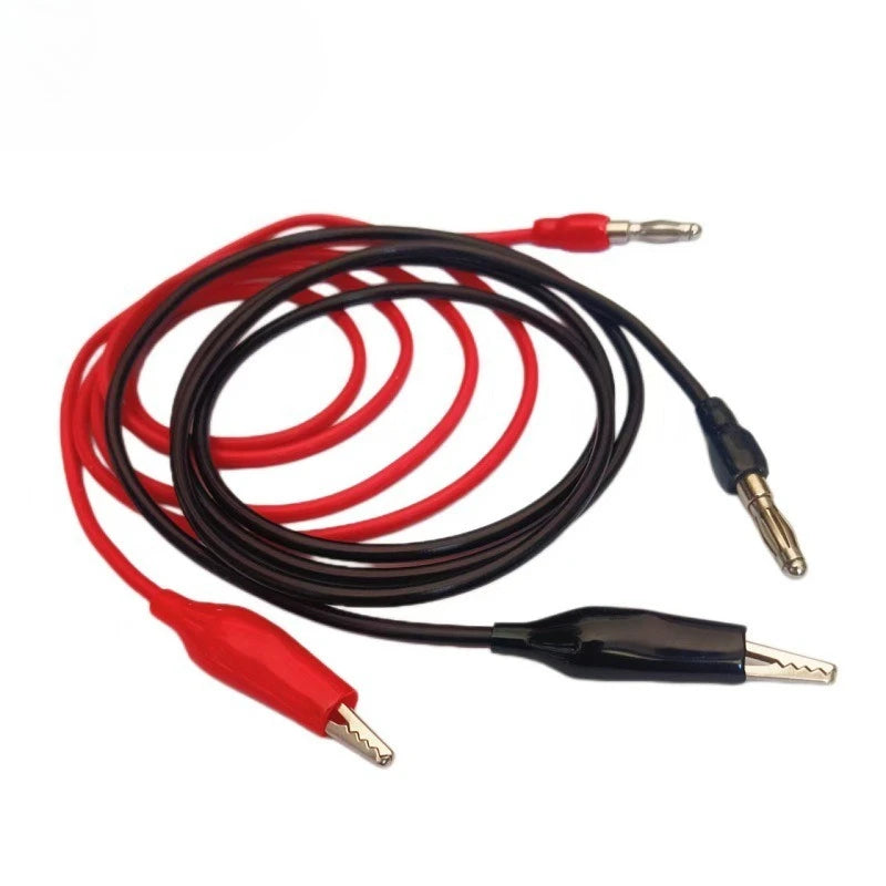 22AWG Probe Test Jumper Wire Alligator Clip Banana Plug Male Female Cable For Lab Power Supply Circuit Experiment Connection Quake Alligator To Banana 2PCS Black 2M
