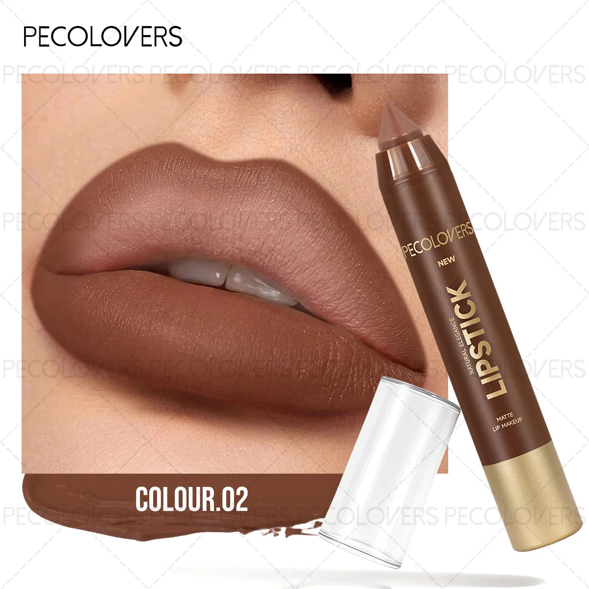 1 Pcs Chocolate Reddish Brown Lip Pen, Matte Long-Lasting Waterproof, Non-Transferable, Holiday Party Makeup, Lip Liner Pencil Quake 02