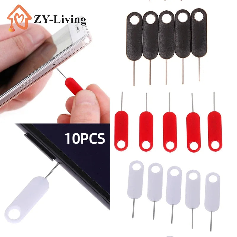 1/10Pcs Anti-Lost Sim Card Eject Pin Needle Universal Mobile Phone Steel Ejector Pin SIM Card Tray Opener Keyring Quake