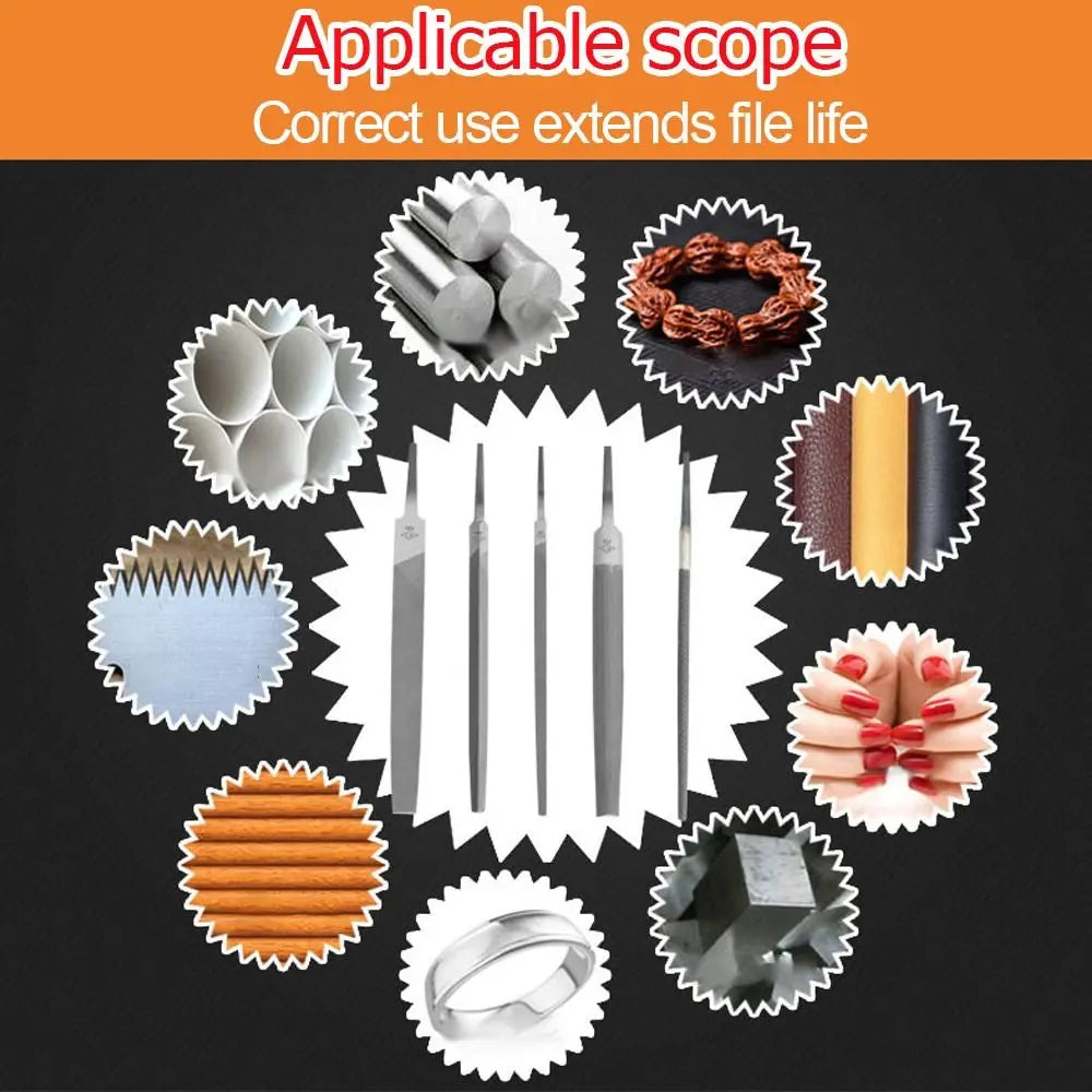 Durable Steel Steel Files 6/8 Inch Flat/Semicircle/Triangle/Circle/Square Saw File Grinding Straightening Hand File Leather Quake