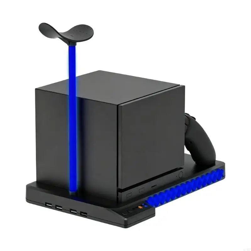 Multifunction Gaming System Cooling Charging Dock with USB Expansion, Controller Charging Slot, Headphone Holder & Soft K1KF Quake