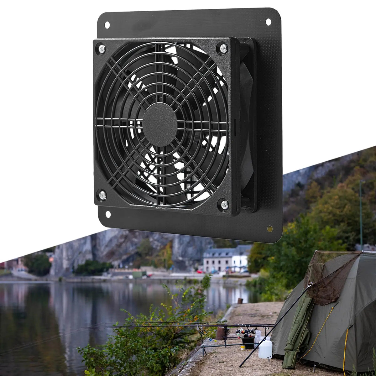 Solar Powered Exhaust Mount for Window Exhaust Office Pet Dog House Quake