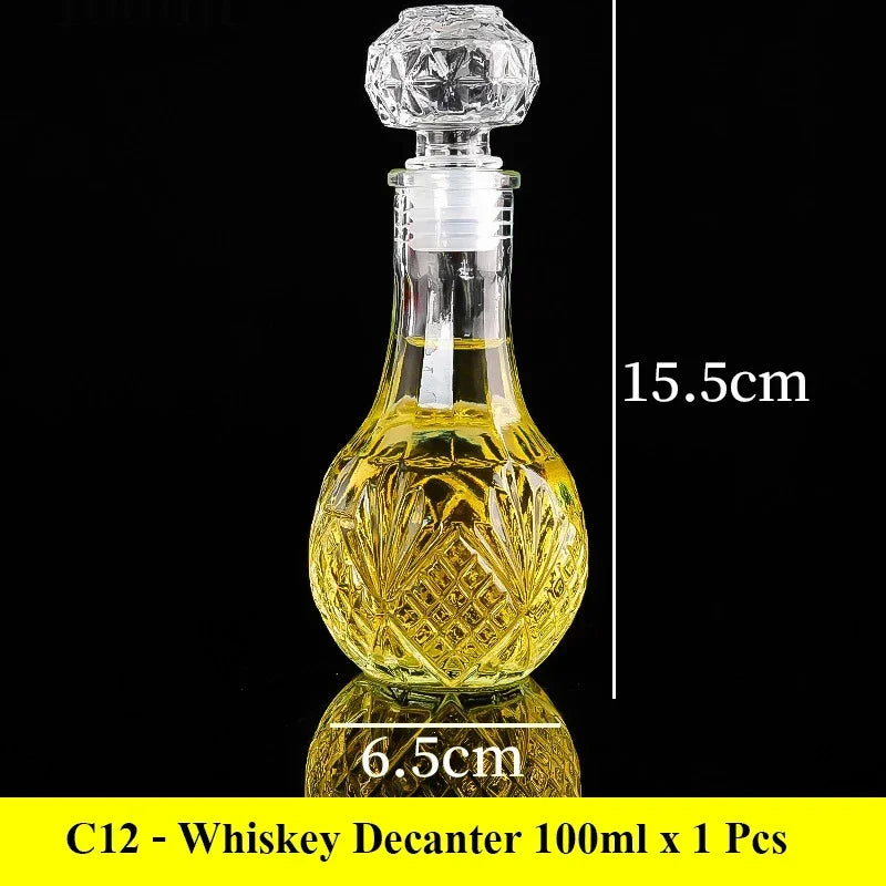High End Transparent Glass Small Bottle 50/100ml Whiskey Mini Creative Red Bottle Quake 100ml 3