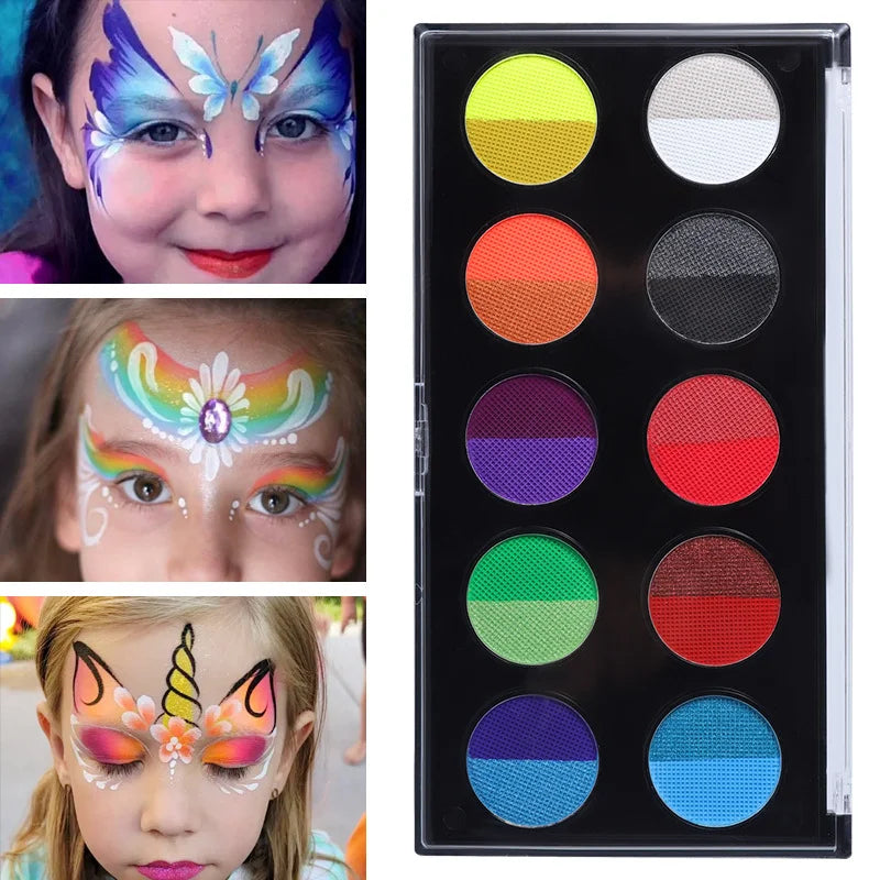 Two-colour fluorescent face body paint UV glow for Halloween,Christmas,theme parties,cosplay and club stage performances Makeup Quake