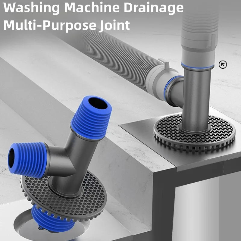 Universal Washing Machine Floor Drain 2 in 1 Sewer Drain Connector Sink Sewer Washroom Accessories Hose Adapter Disposer Quake