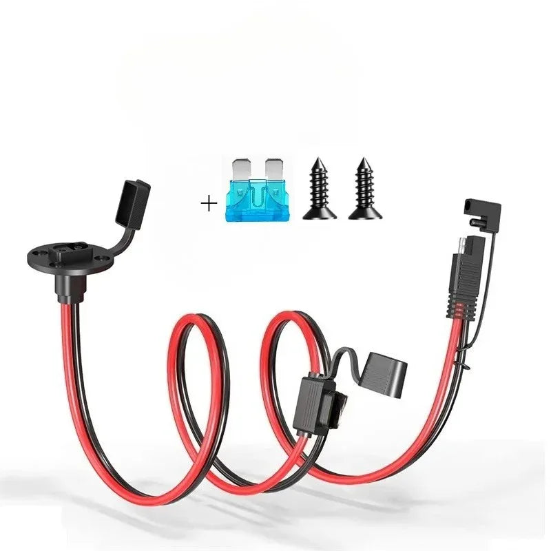 12AWG SAE Quick Connector Harness Waterproof SAE Extension Cord Sidewall Port for Solar Panel Generator Battery Charger Quake