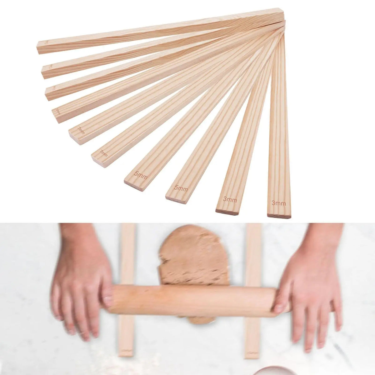 Measuring Strips, Wooden Rolling Pin Guides, Kitchen Tool, Light Cakes, Mud Roller, Mud Sticks, Guide, Mud Board Tools Quake