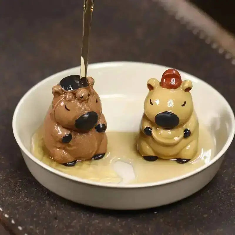 Zisha Tea Pet Animal Healing Cute Adorable Yuanbao Capybara Small Ornament Turtle Decoration Чаепитие Quake