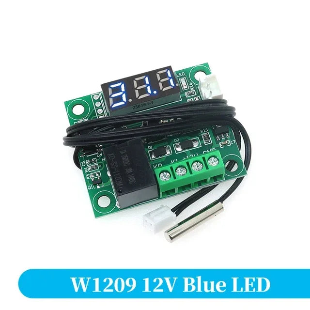 Javino W1209 DC 5V 12V heat cool temp thermostat temperature control switch temperature controller thermometer thermo controller Quake 12V Blue