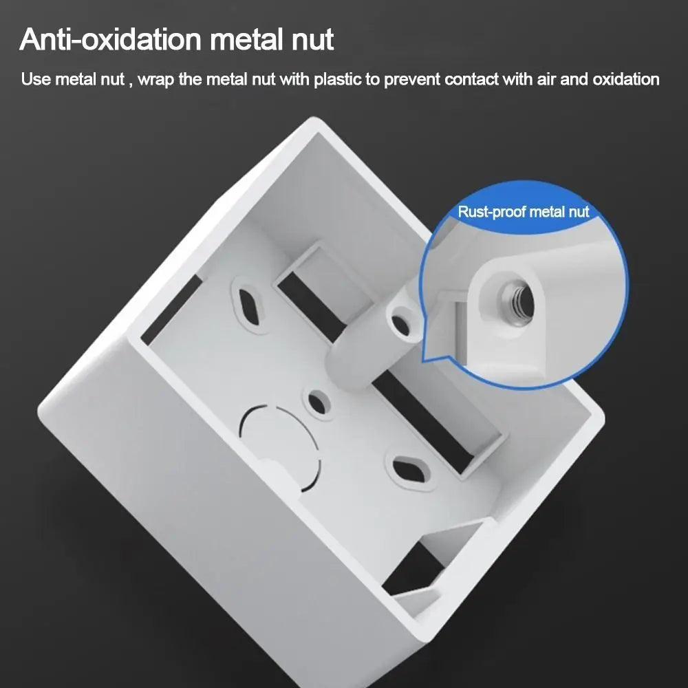 New PVC Switch Installation Box White 33/50mm Junction Outfit Box 86 Type External Mounting Box Quake