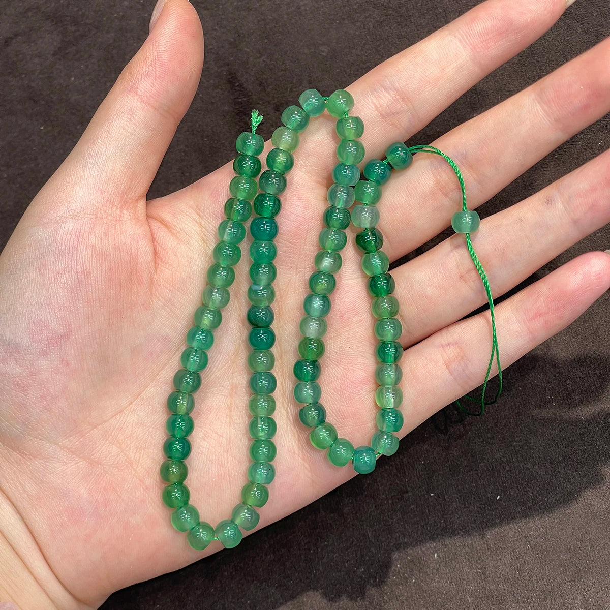 Natural Stone Turquoise/Blue-Veins Stone Isolation Beads 5x6mm For Jewelry Making DIY Necklace Bracelet Chain Accessory Quake Green Agate 5x6mm