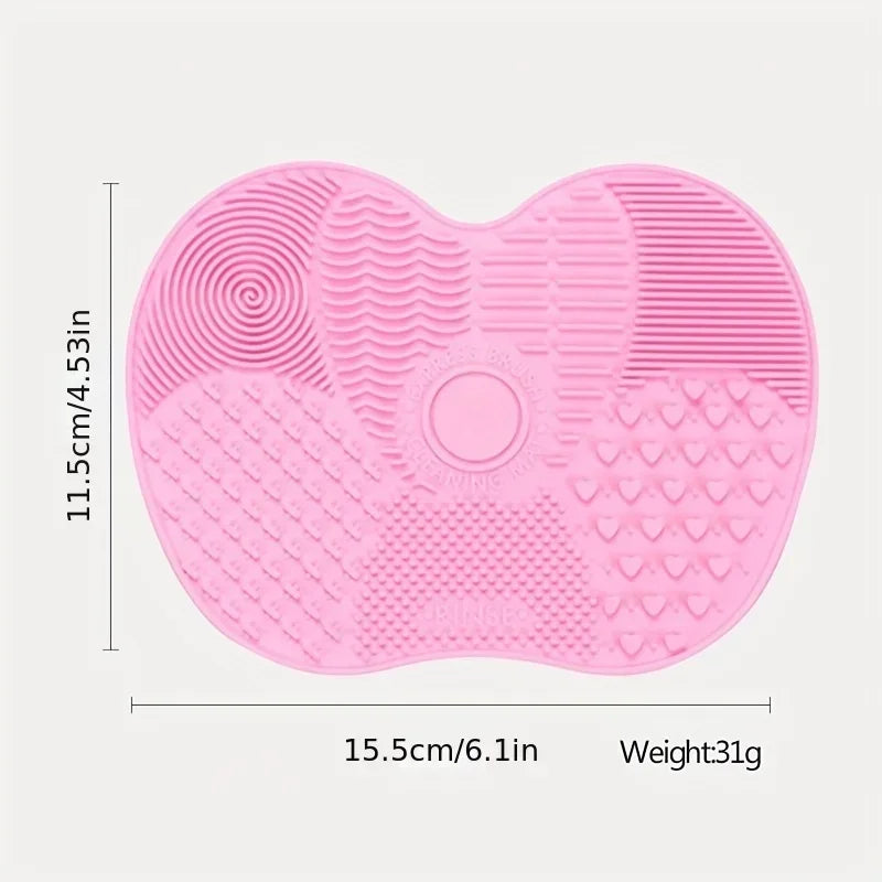 Makeup 1Pc Cup Brush Cleaner Silicone Apple-Shaped Pad With Suction For Effective Cosmetic Tool Cleaning Quake
