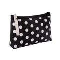 Portable Small Cute Polka Dot Canvas Makeup Bag for Women Girls Simple Travel Lipsticks Organizer Cosmetic Pouch with Zipper Quake Black