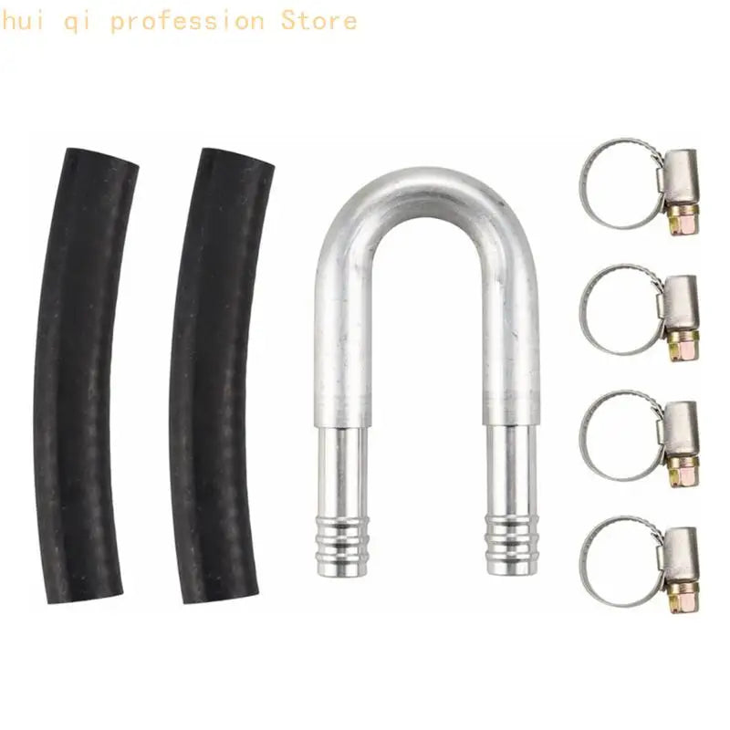 Engine Maintenance Connection Aluminum U-Bend Tube With Hose and Four Fasteners for Fuel Filter Service H8WE Quake