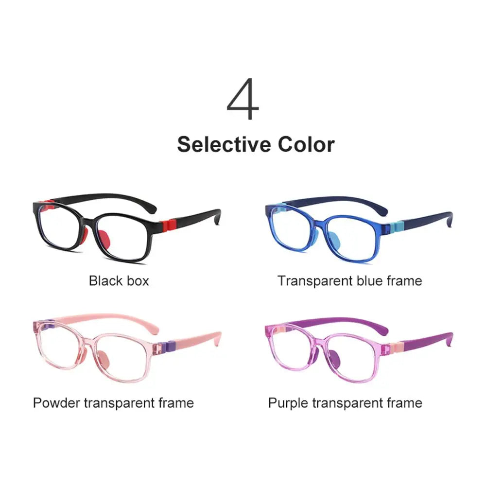 Anti Blue Light Glasses for Kids Boys Girls Silicone Soft Frame Eye Protection Eyewear Children Computer Games Eyeglasses Quake
