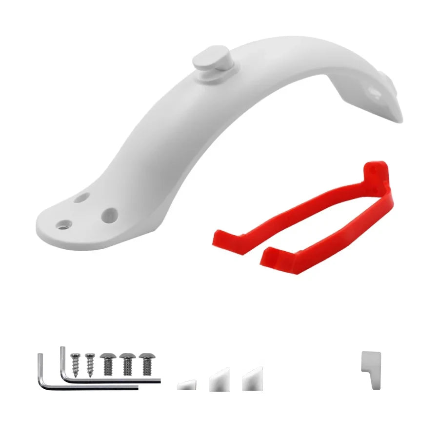 Front Rear Fender for Xiaomi M365 Pro Electric Scooter Taillight Battery Powered Warning Light Lamp Tyre Splash Mudguard Parts Quake A-WHITE