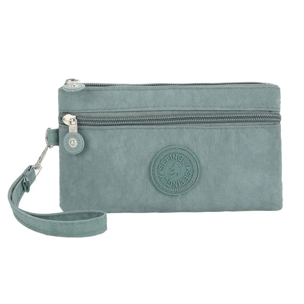 New Waterproof Women Wallet Wear-resistant Durable Coin Purse Portable Nylon Zipper Clutch Ladies Quake Light blue